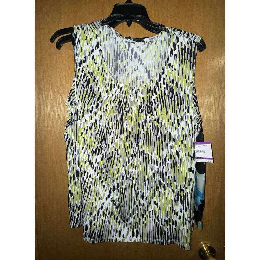 KASPER 2X Office Career Sleeveless Blouse Colorful Lot Of 2, 1 NWT Vacation